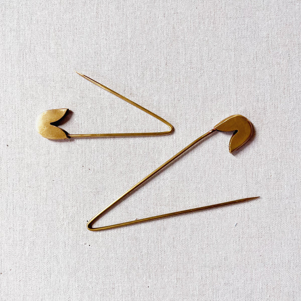 Brass Safety Pins - Small or Medium