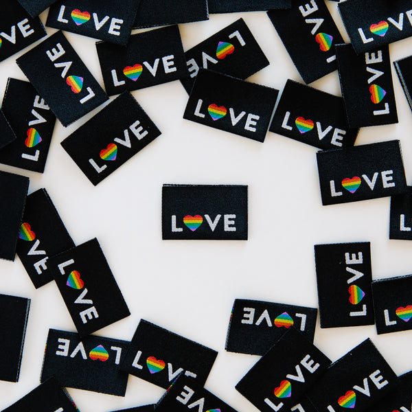 Love Pride Heart - Woven Sewing Labels