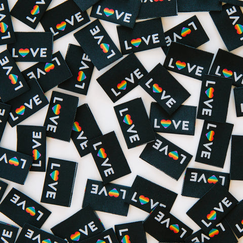 Love Pride Heart - Woven Sewing Labels