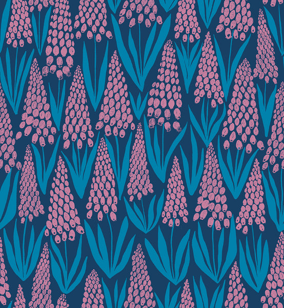 Endpaper Fabric - Muscari in Navy