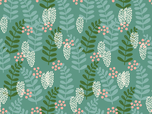 Reimagined Landscapes Fabric - Fern Dell in Watercress