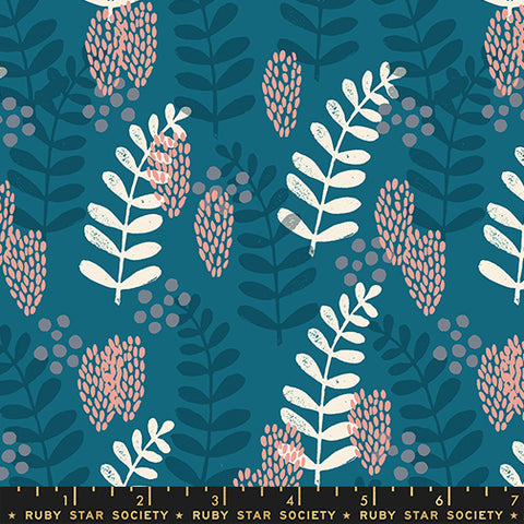 Reimagined Landscapes Fabric - Fern Dell in Teal