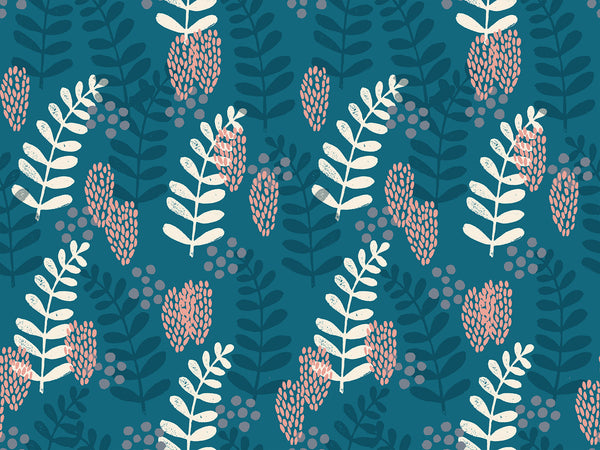 Reimagined Landscapes Fabric - Fern Dell in Teal