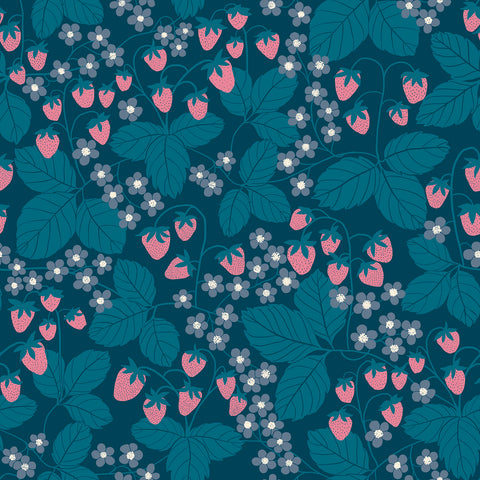 Reimagined Landscapes Fabric - Strawberry Field in Galaxy