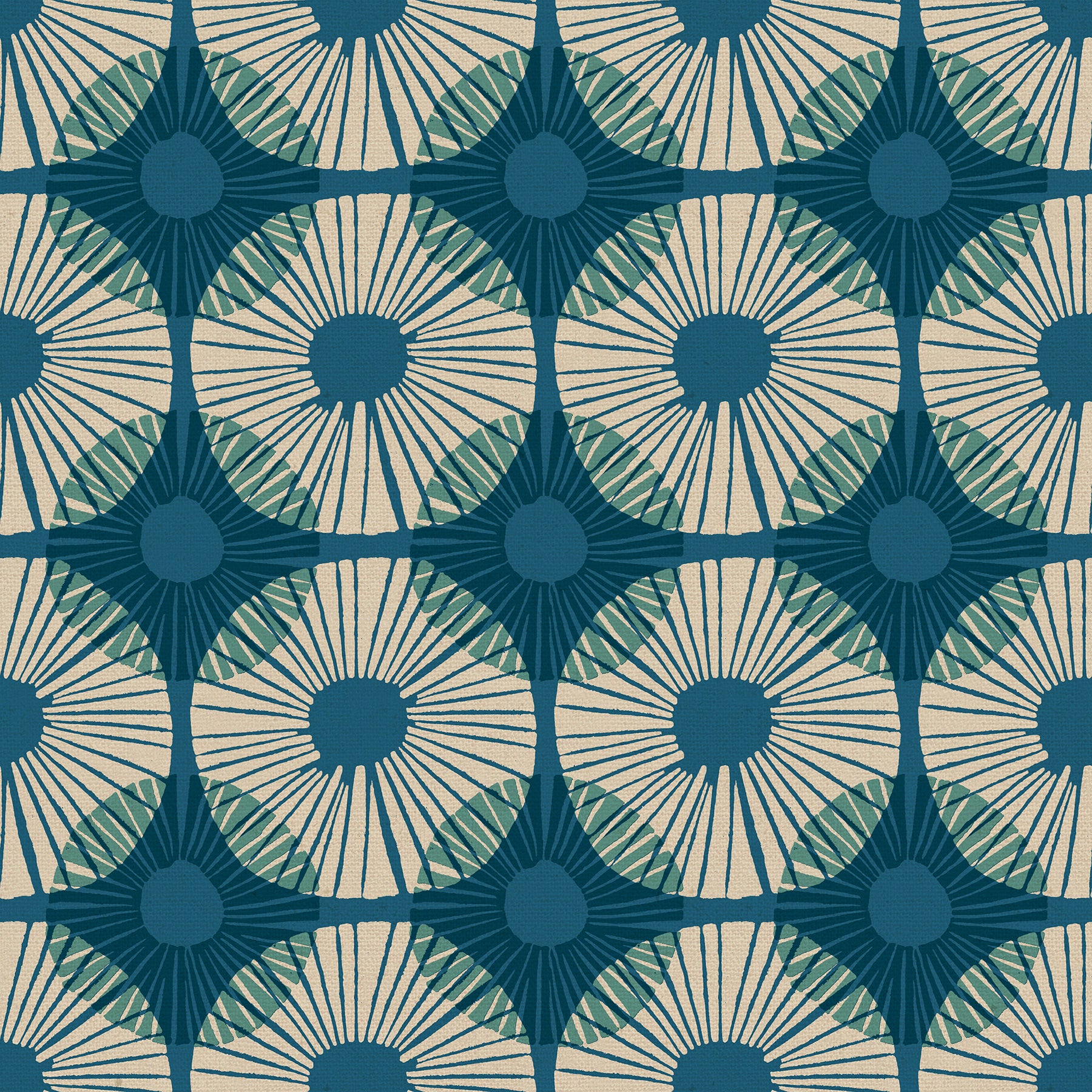 Reimagined Landscapes Fabric - Superbloom CANVAS in Teal