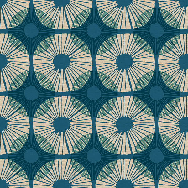 Reimagined Landscapes Fabric - Superbloom CANVAS in Teal
