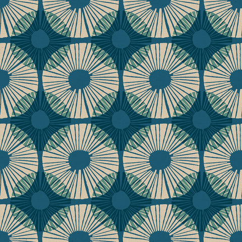 Reimagined Landscapes Fabric - Superbloom CANVAS in Teal