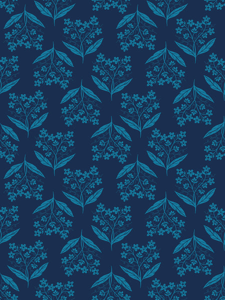 Verbena Fabric - Verbena in Navy