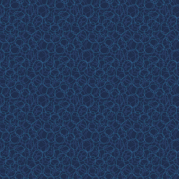 Verbena Fabric - Rubber Bands in Navy