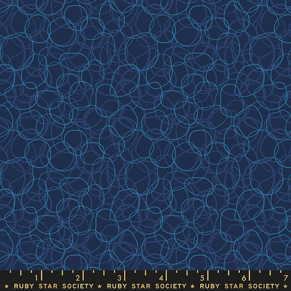 Verbena Fabric - Rubber Bands in Navy