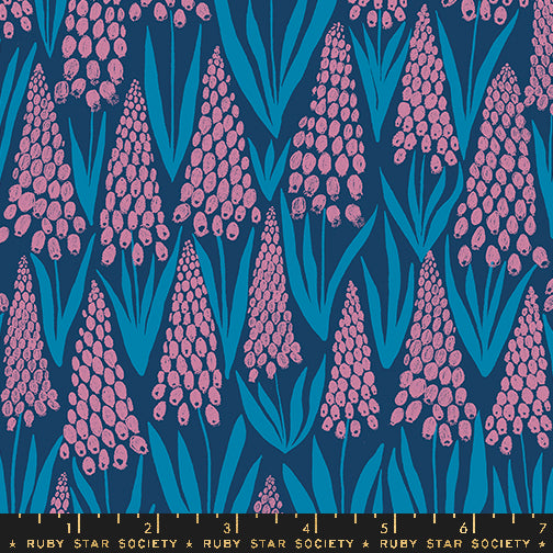 Endpaper Fabric - Muscari in Navy