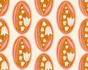 Endpaper Fabric - Lily of the Valley Cameo in Natural