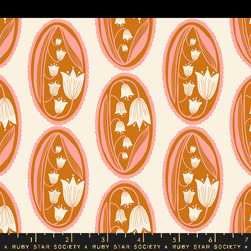 Endpaper Fabric - Lily of the Valley Cameo in Natural
