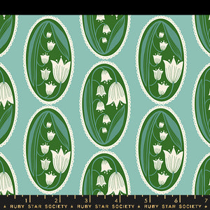 Endpaper Fabric - Lily of the Valley Cameo in Water