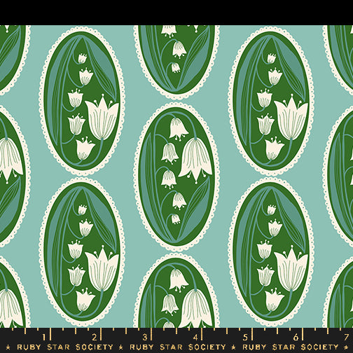 Endpaper Fabric - Lily of the Valley Cameo in Water