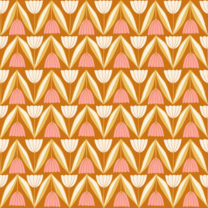 Endpaper Fabric - Tulips in Cinnamon