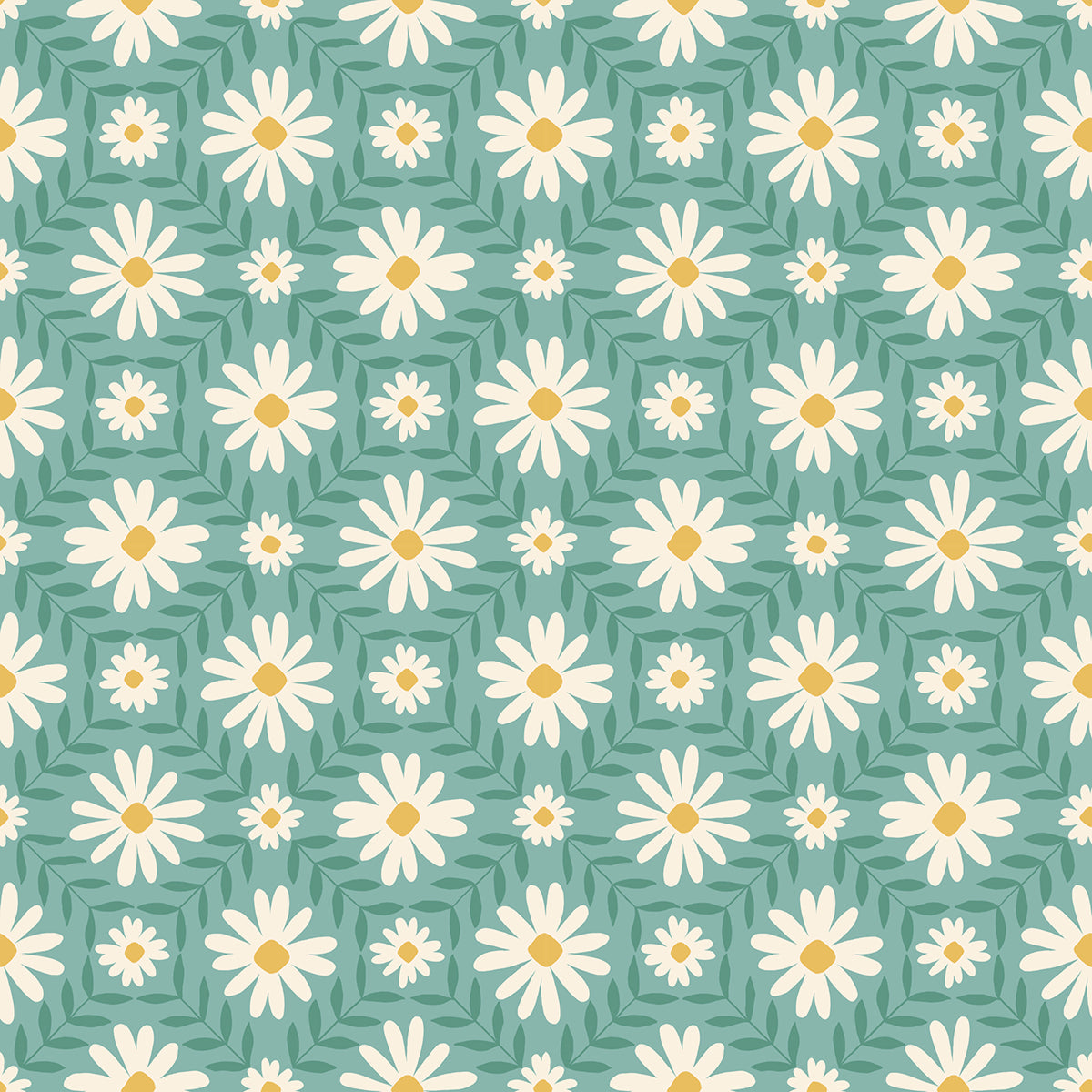 Endpaper Fabric - Floral Endpaper in Water
