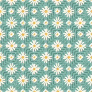 Endpaper Fabric - Floral Endpaper in Water