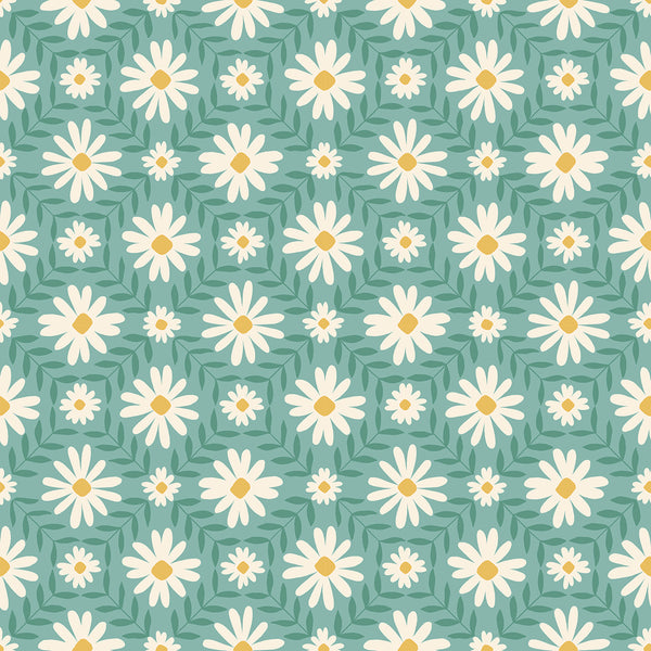 Endpaper Fabric - Floral Endpaper in Water