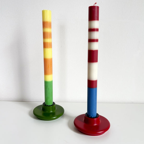 Striped Eco Dinner Candles - Set of Four
