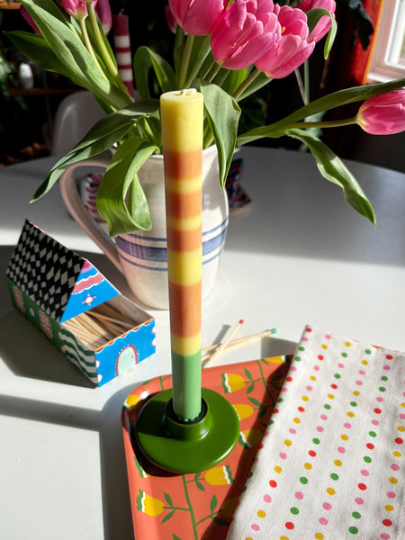 Striped Eco Dinner Candles - Set of Four