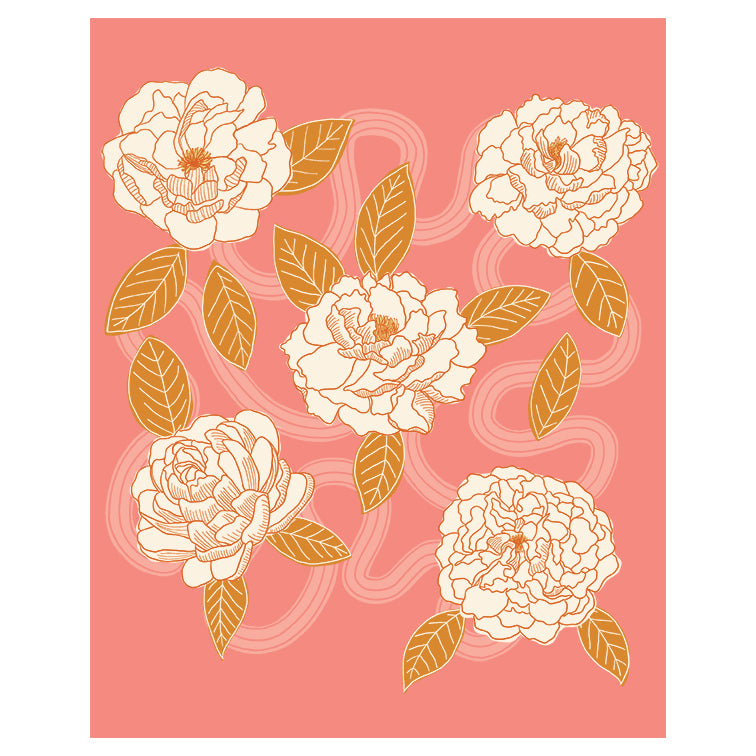 Peonies in Pink - 8.5 x 11 Print