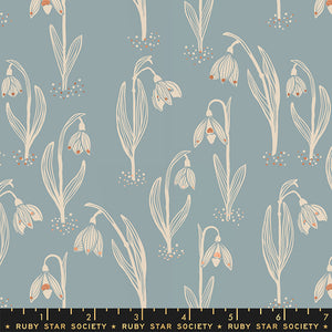 Unruly Nature Fabric - Snowdrops in Sky