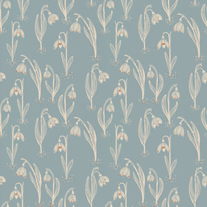 Unruly Nature Fabric - Snowdrops in Sky