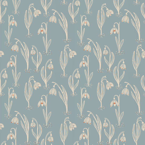 Unruly Nature Fabric - Snowdrops in Sky