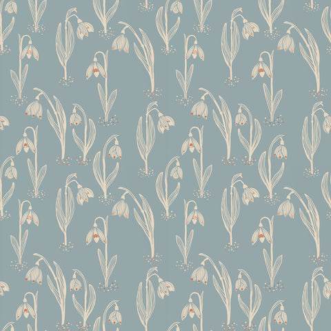Unruly Nature Fabric - Snowdrops in Sky