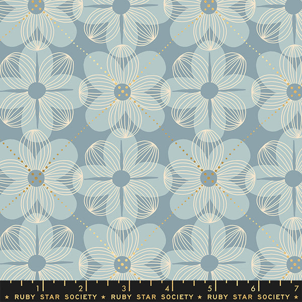 Floradora Fabric - Dogwood in Sky