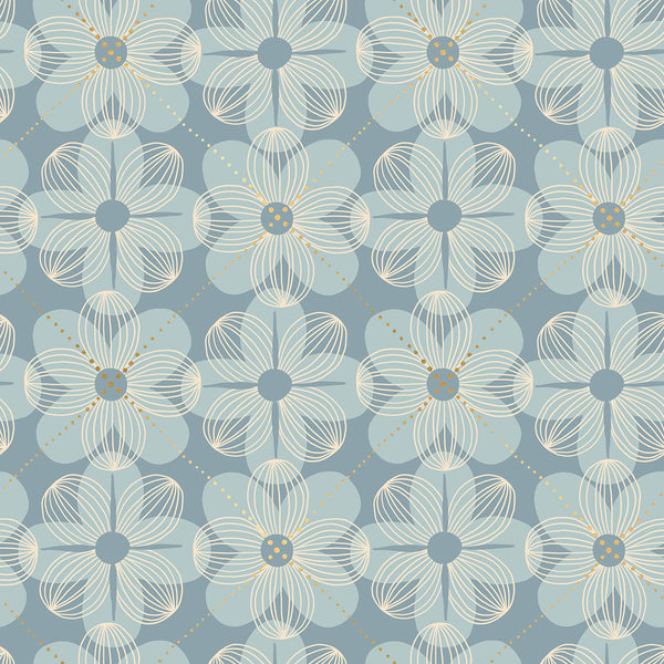 Floradora Fabric - Dogwood in Sky