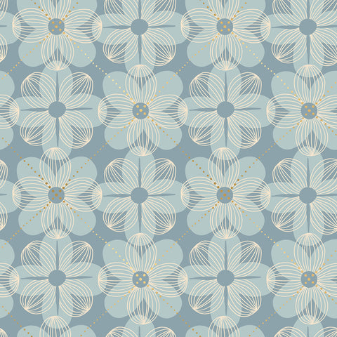 Floradora Fabric - Dogwood in Sky