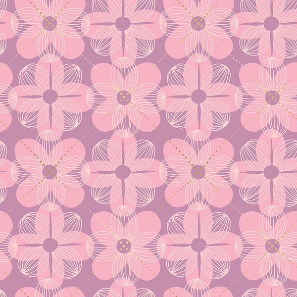 Floradora Fabric - Dogwood in Lupine