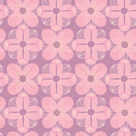 Floradora Fabric - Dogwood in Lupine