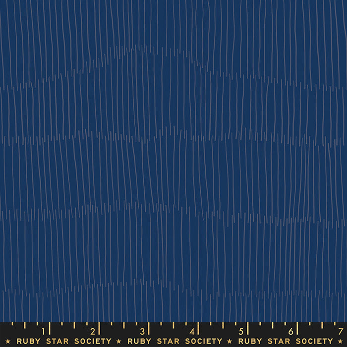 Floradora Fabric - Thatch in Navy