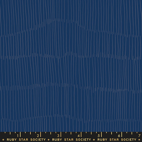 Floradora Fabric - Thatch in Navy