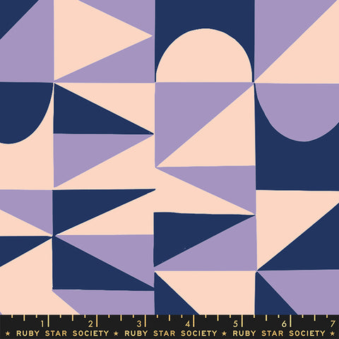 Floradora Fabric - Building Blocks CANVAS in Navy