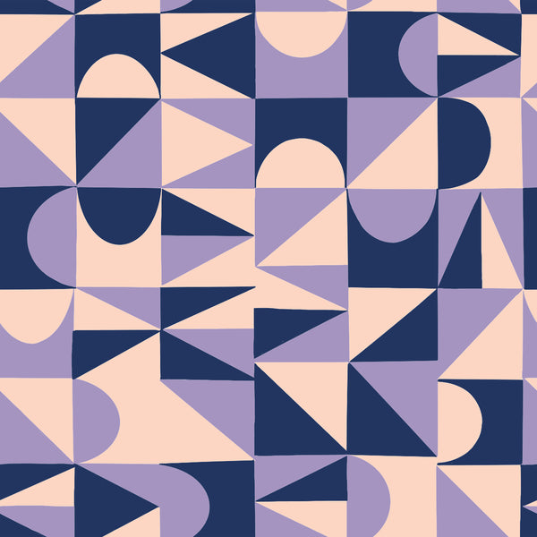 Floradora Fabric - Building Blocks CANVAS in Navy