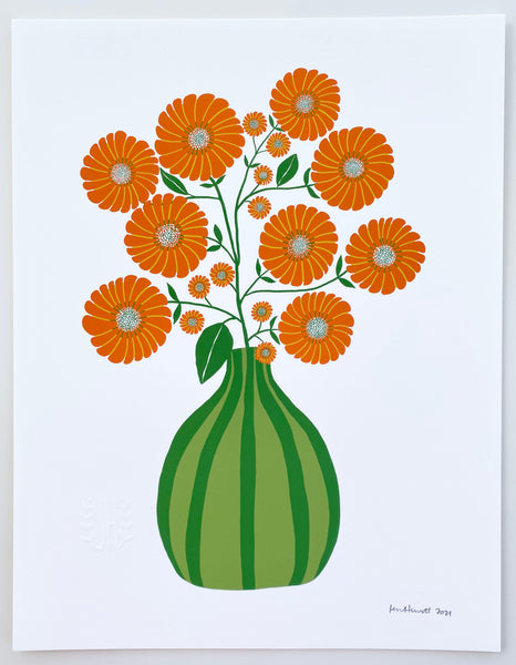 Strawflowers in Orange - 8.5 x 11" Print